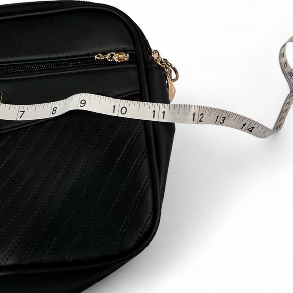 Black Crossbody Bag with Quilted Detail - Picture 6 of 7